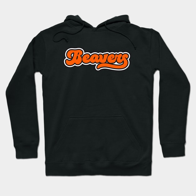 Retro Beavers Script Hoodie by SLAG_Creative